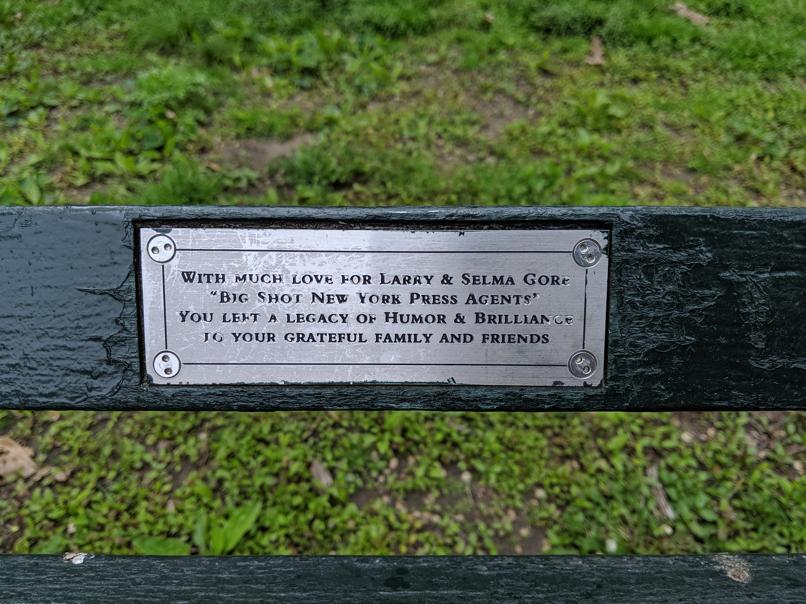 I saw this bench in Central Park