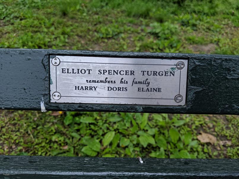 I saw this bench in Central Park