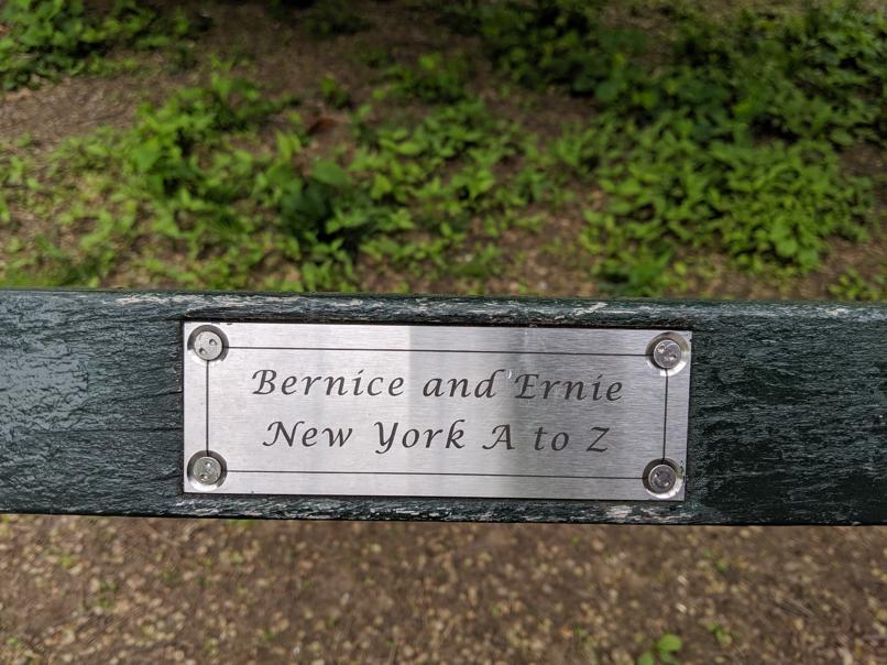 I saw this bench in Central Park