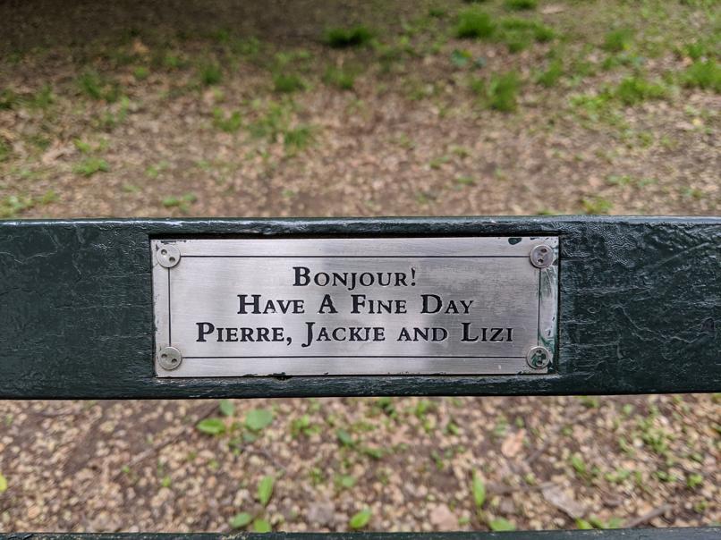 I saw this bench in Central Park