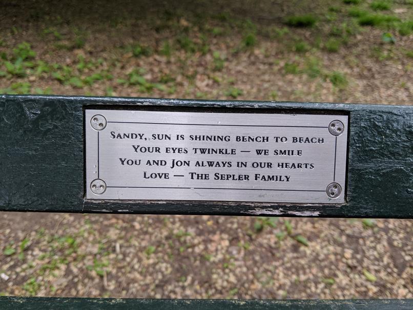 I saw this bench in Central Park