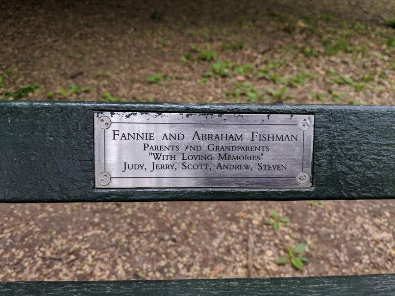 I saw this bench in Central Park