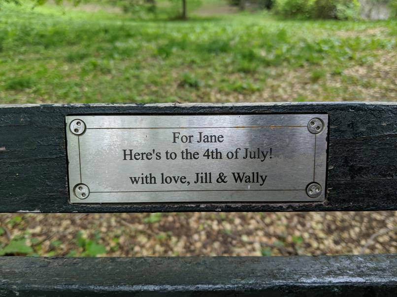 I saw this bench in Central Park