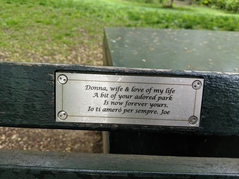 I saw this bench in Central Park