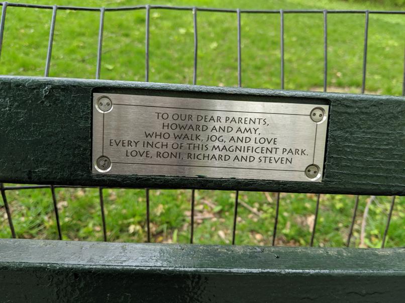 I saw this bench in Central Park