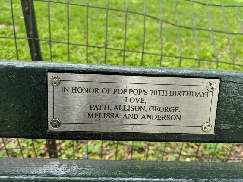 I saw this bench in Central Park