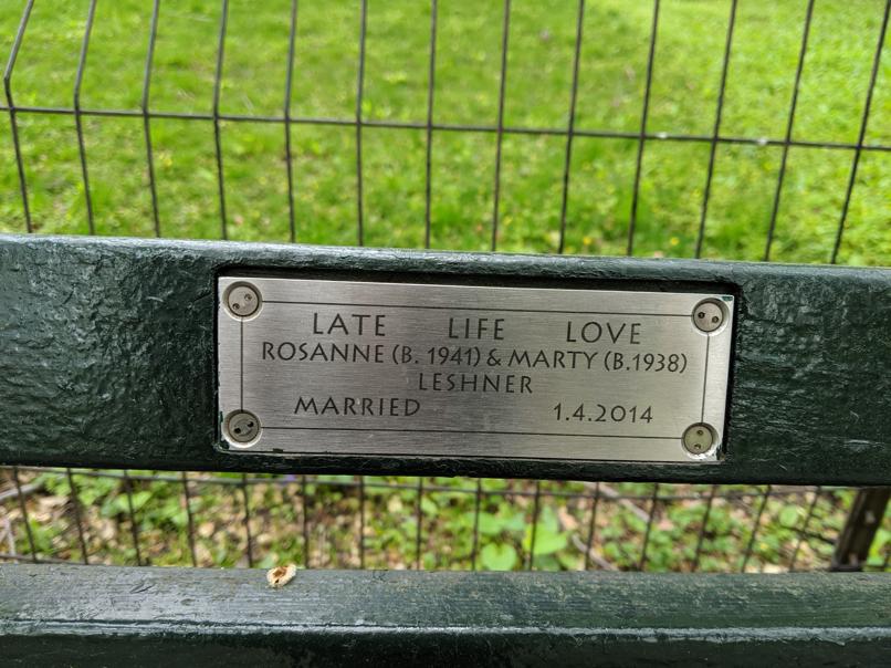 I saw this bench in Central Park