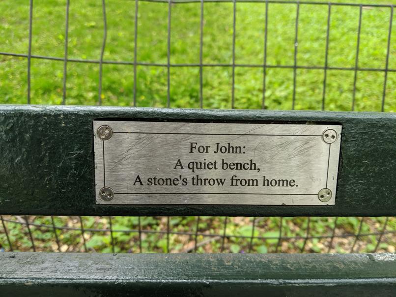 I saw this bench in Central Park