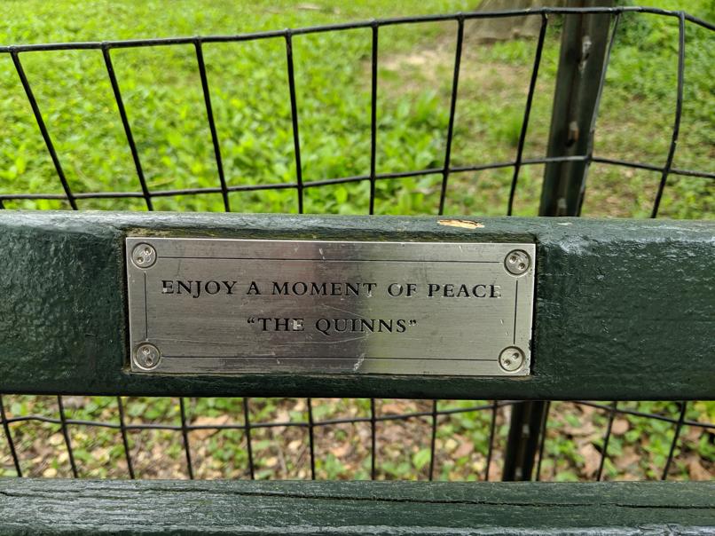 I saw this bench in Central Park