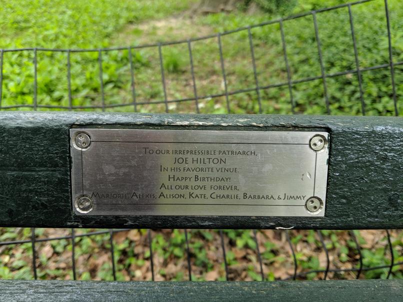 I saw this bench in Central Park