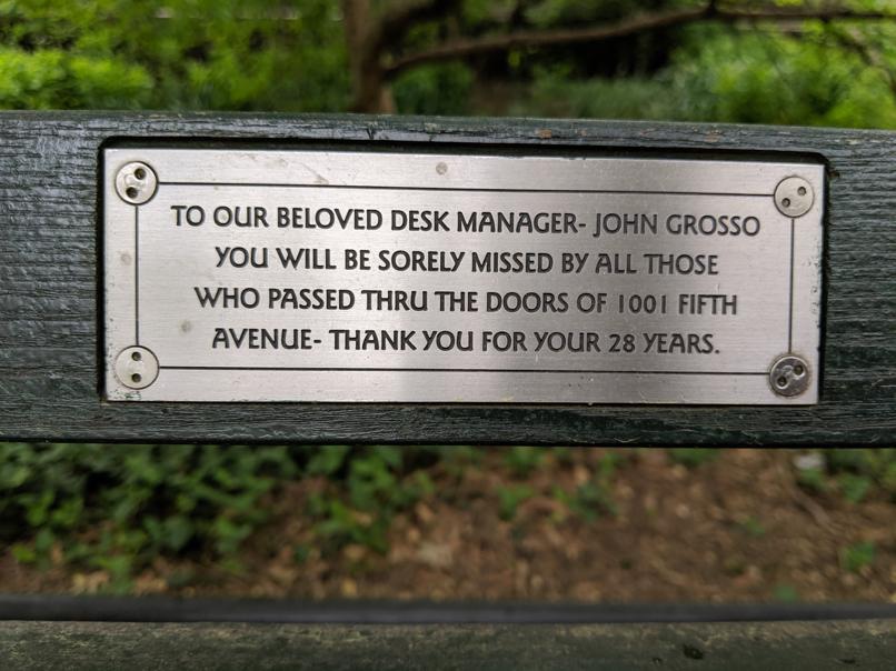 I saw this bench in Central Park