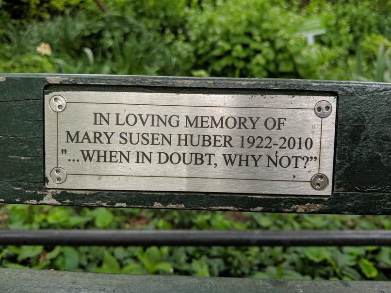 I saw this bench in Central Park