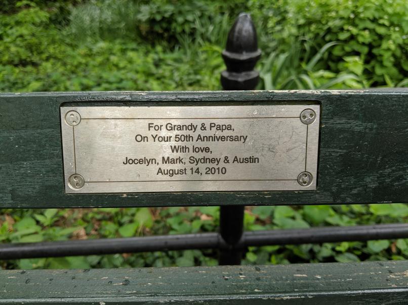 I saw this bench in Central Park