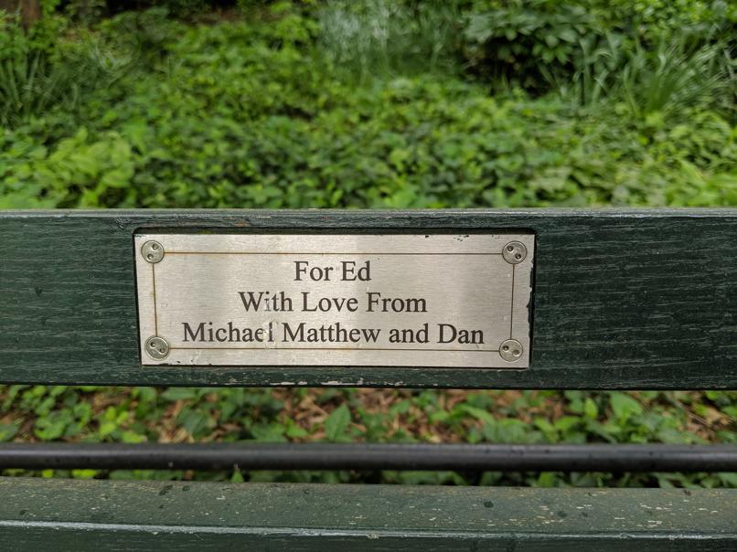 I saw this bench in Central Park