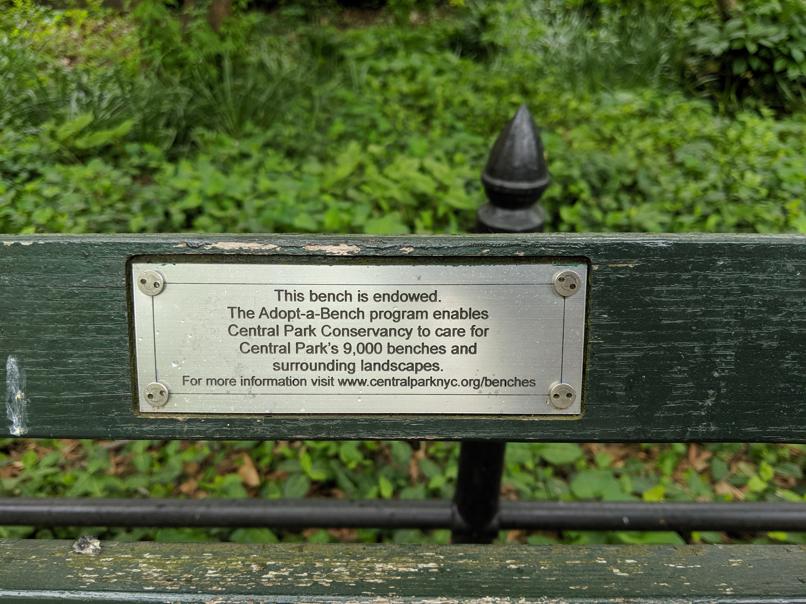 I saw this bench in Central Park