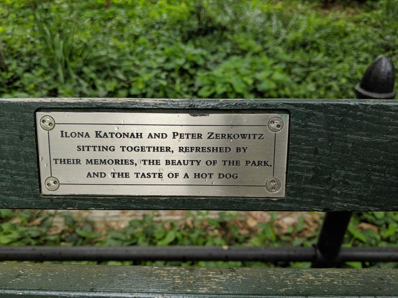 I saw this bench in Central Park