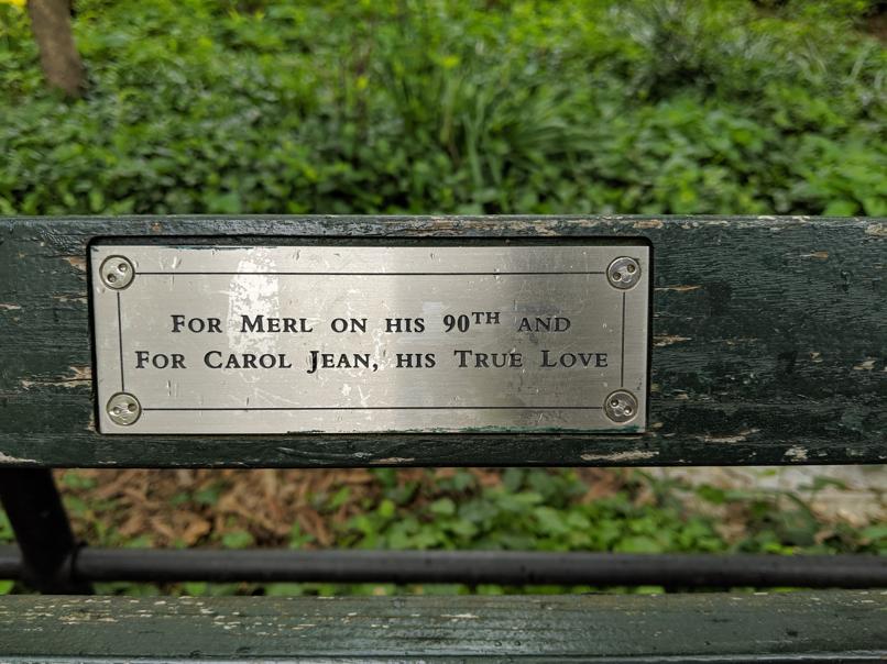 I saw this bench in Central Park