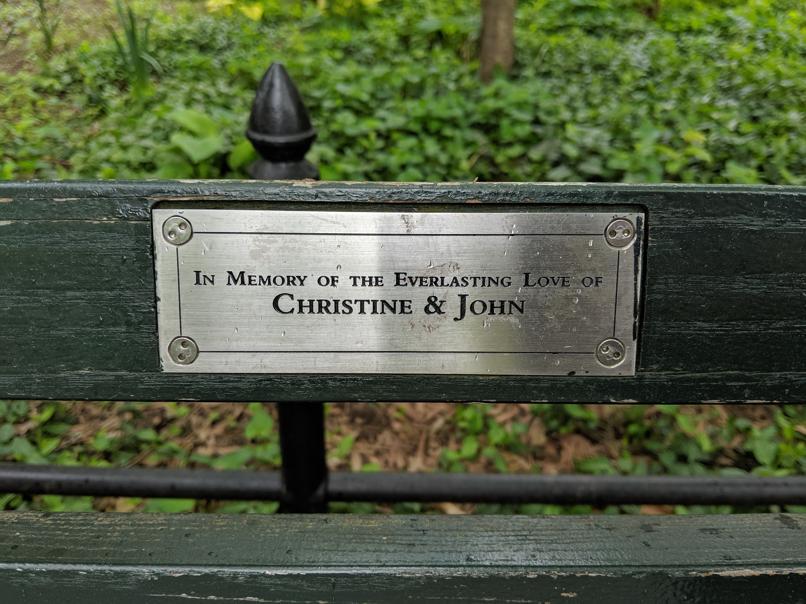 I saw this bench in Central Park