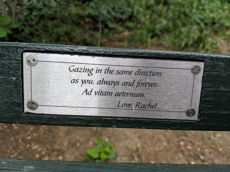 I saw this bench in Central Park