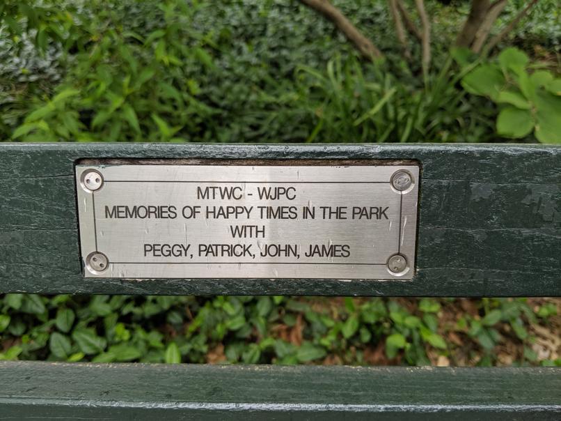 I saw this bench in Central Park