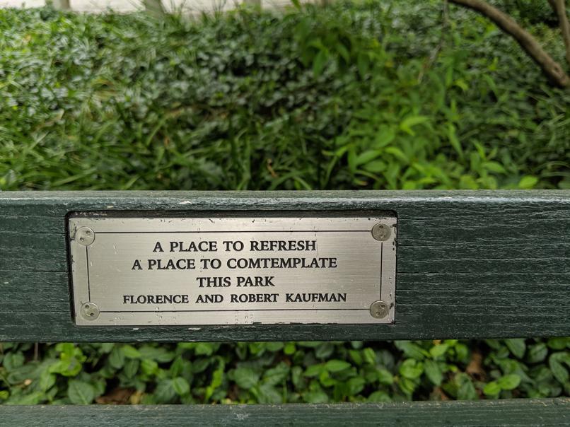 I saw this bench in Central Park