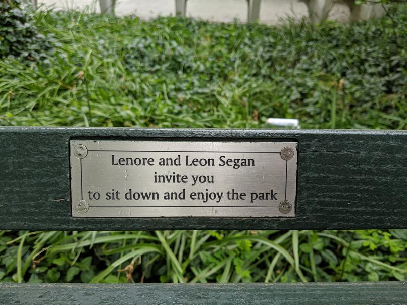 I saw this bench in Central Park