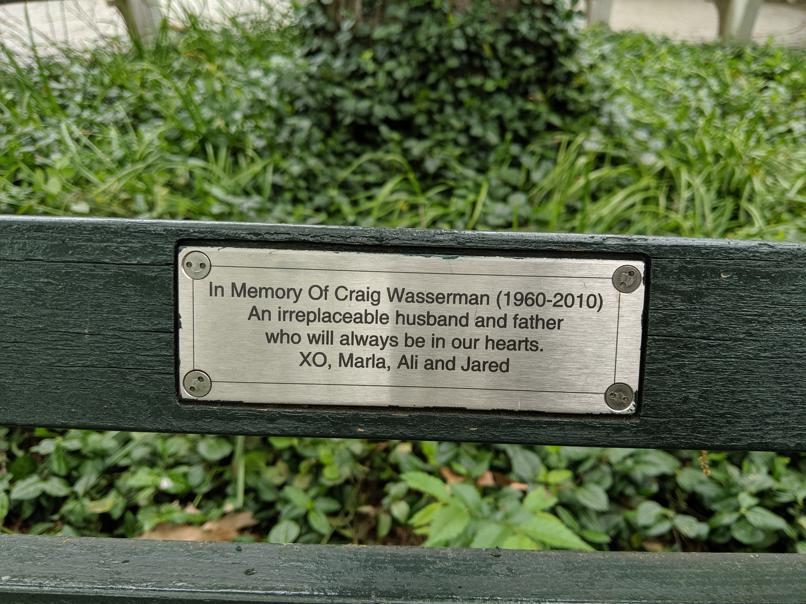 I saw this bench in Central Park