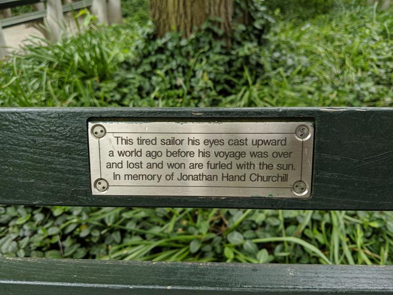 I saw this bench in Central Park