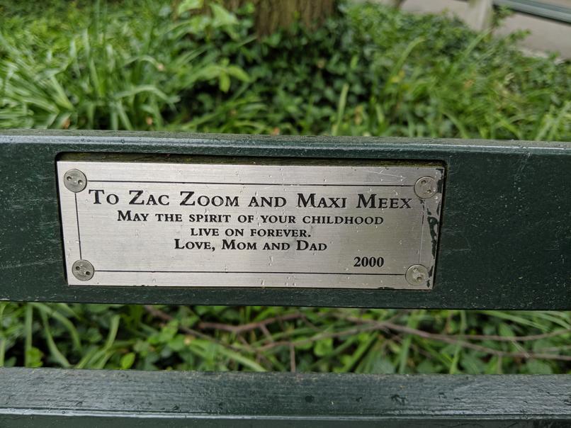 I saw this bench in Central Park