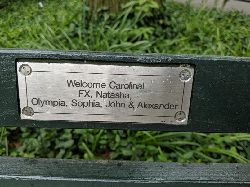 I saw this bench in Central Park