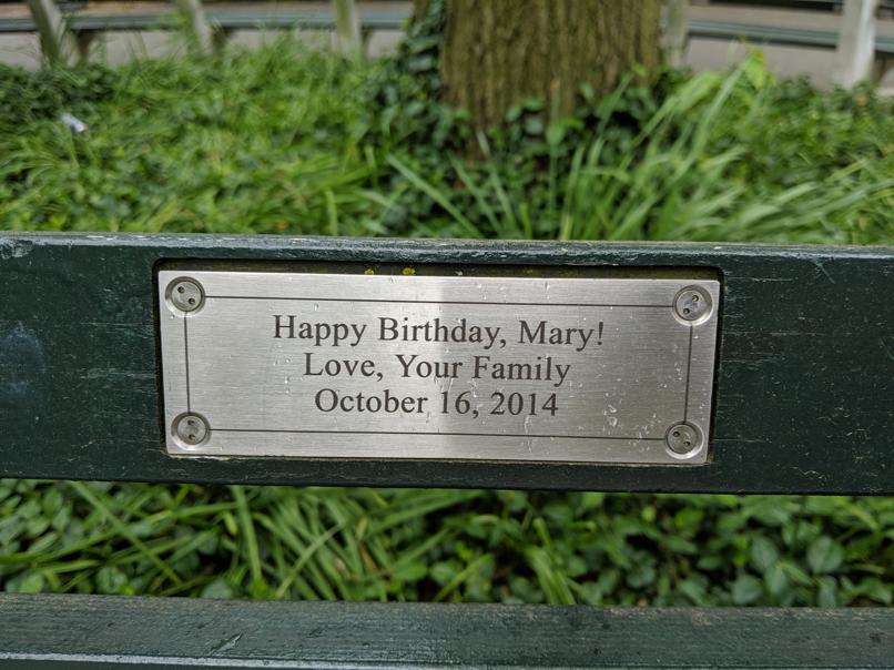 I saw this bench in Central Park