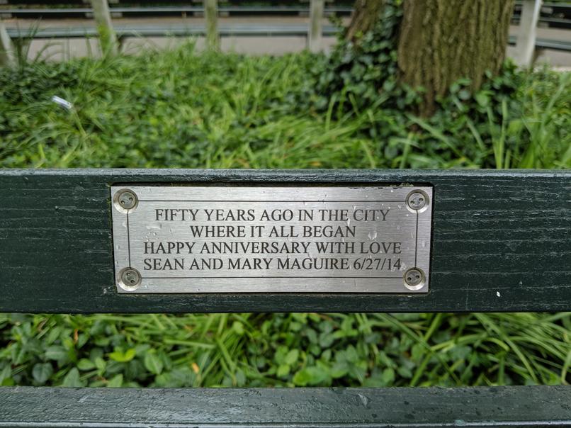 I saw this bench in Central Park