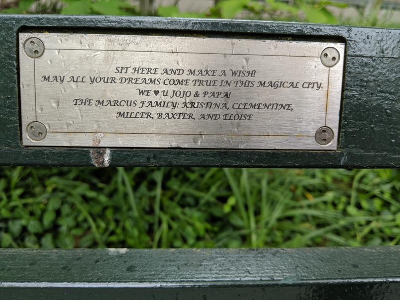 I saw this bench in Central Park