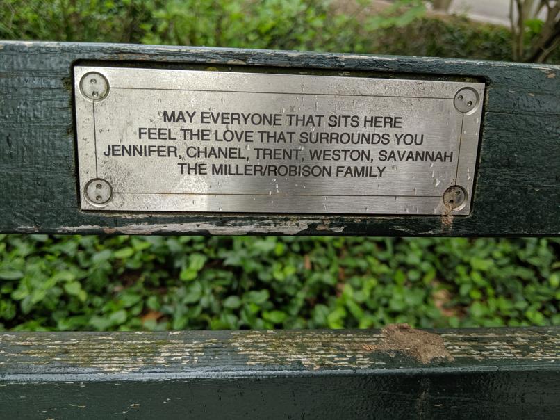 I saw this bench in Central Park