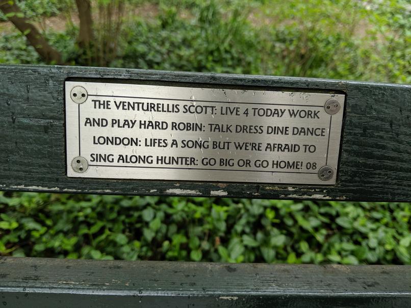 I saw this bench in Central Park