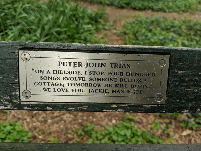 I saw this bench in Central Park