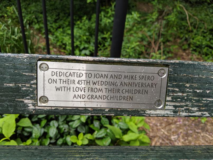 I saw this bench in Central Park