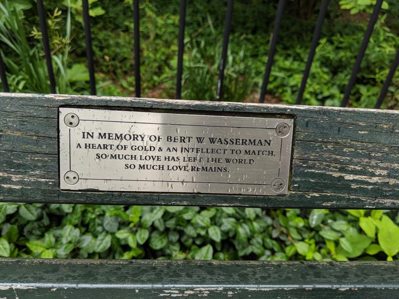 I saw this bench in Central Park