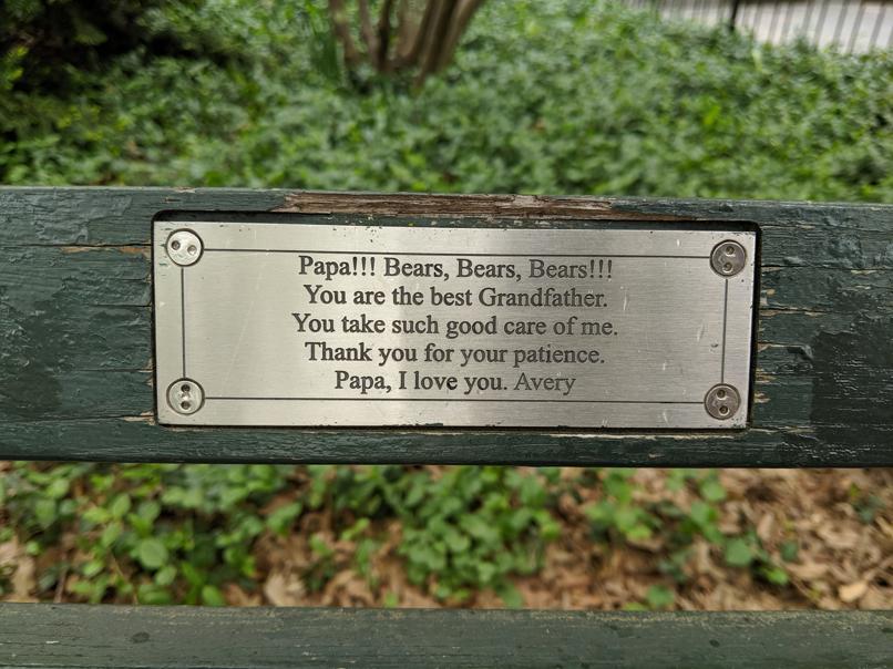 I saw this bench in Central Park