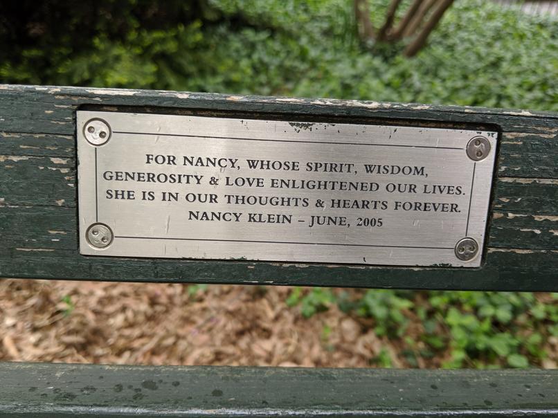 I saw this bench in Central Park