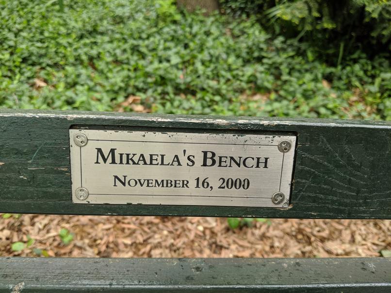 I saw this bench in Central Park