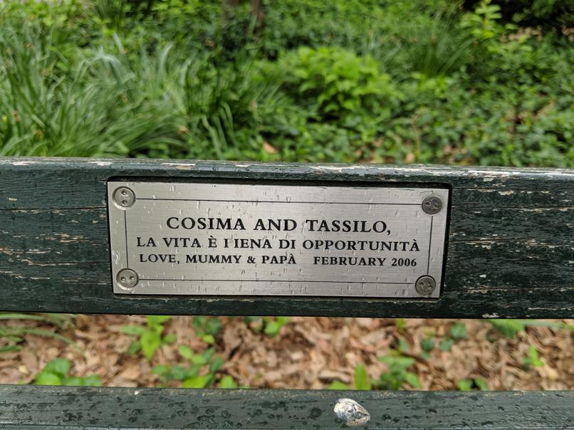 I saw this bench in Central Park