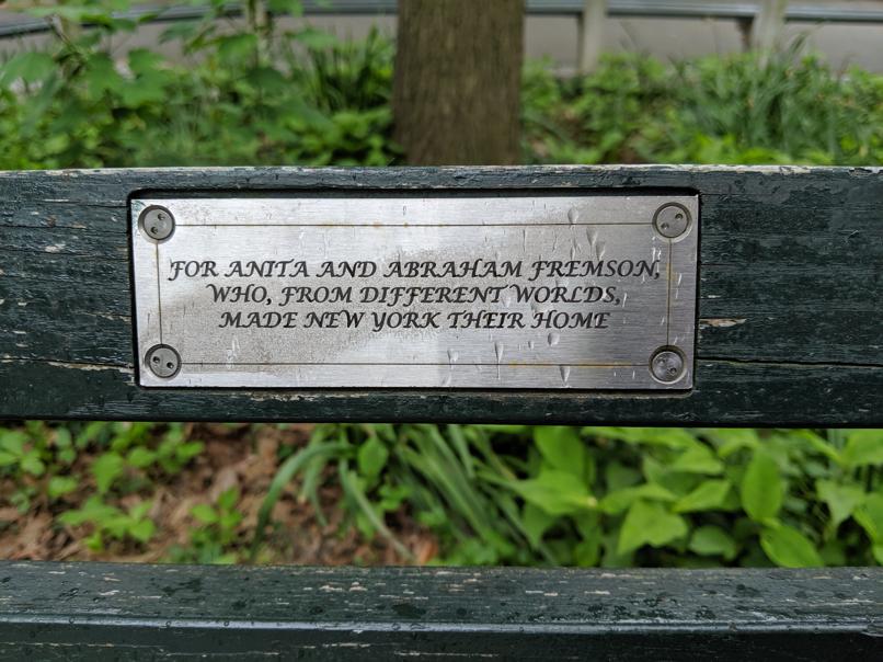 I saw this bench in Central Park