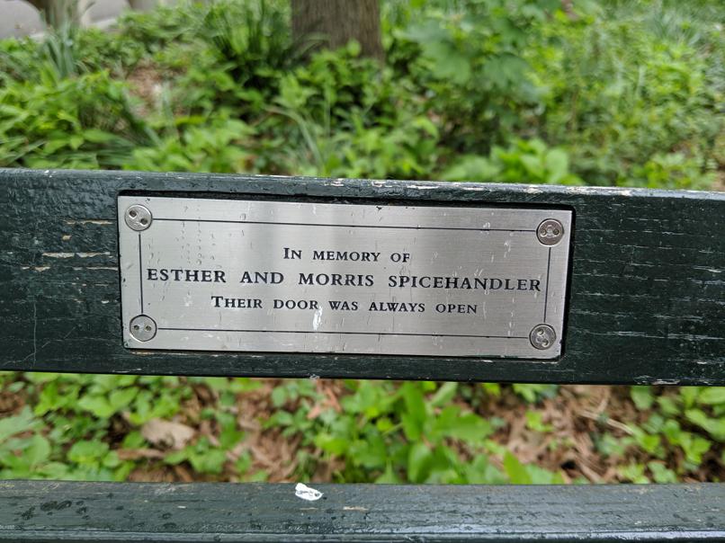 I saw this bench in Central Park