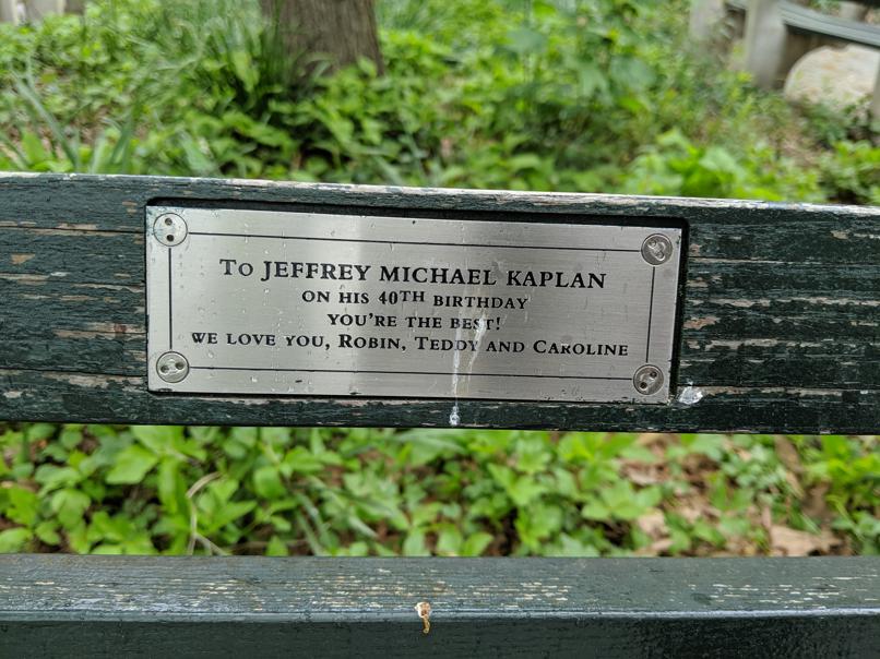 I saw this bench in Central Park