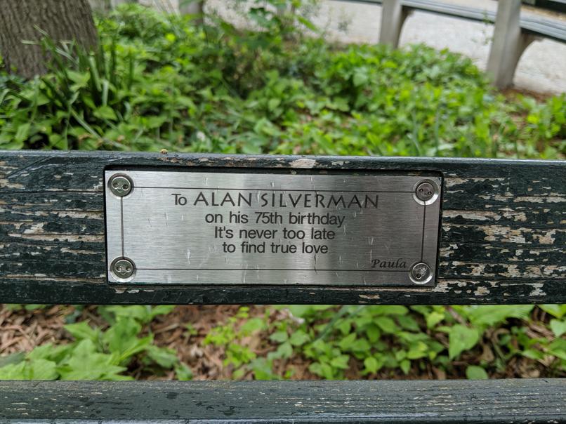 I saw this bench in Central Park