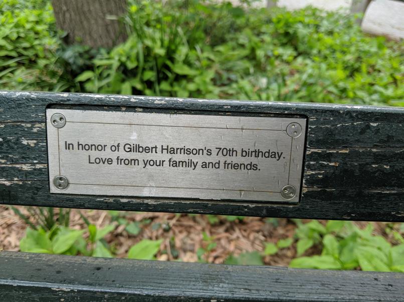 I saw this bench in Central Park