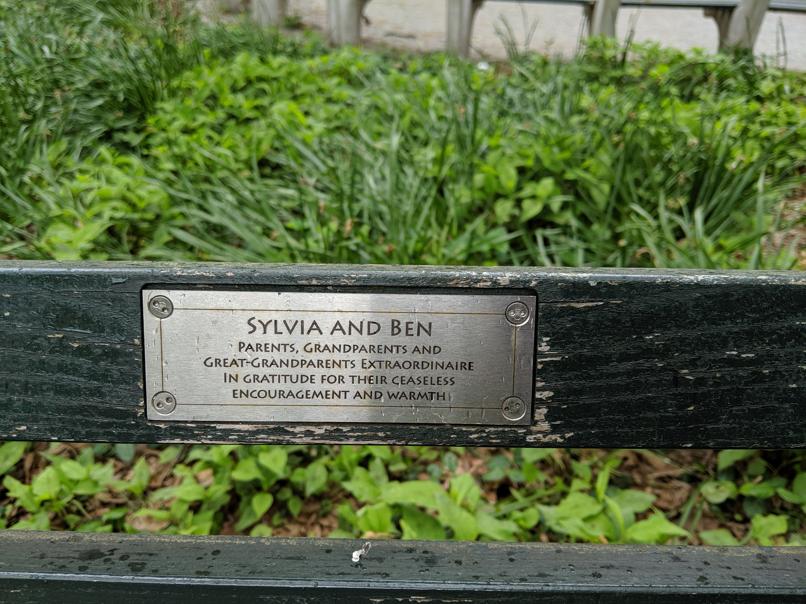 I saw this bench in Central Park