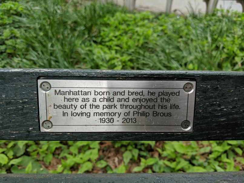 I saw this bench in Central Park