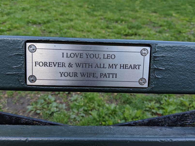 I saw this bench in Central Park